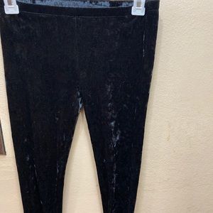 Black velvet leggings